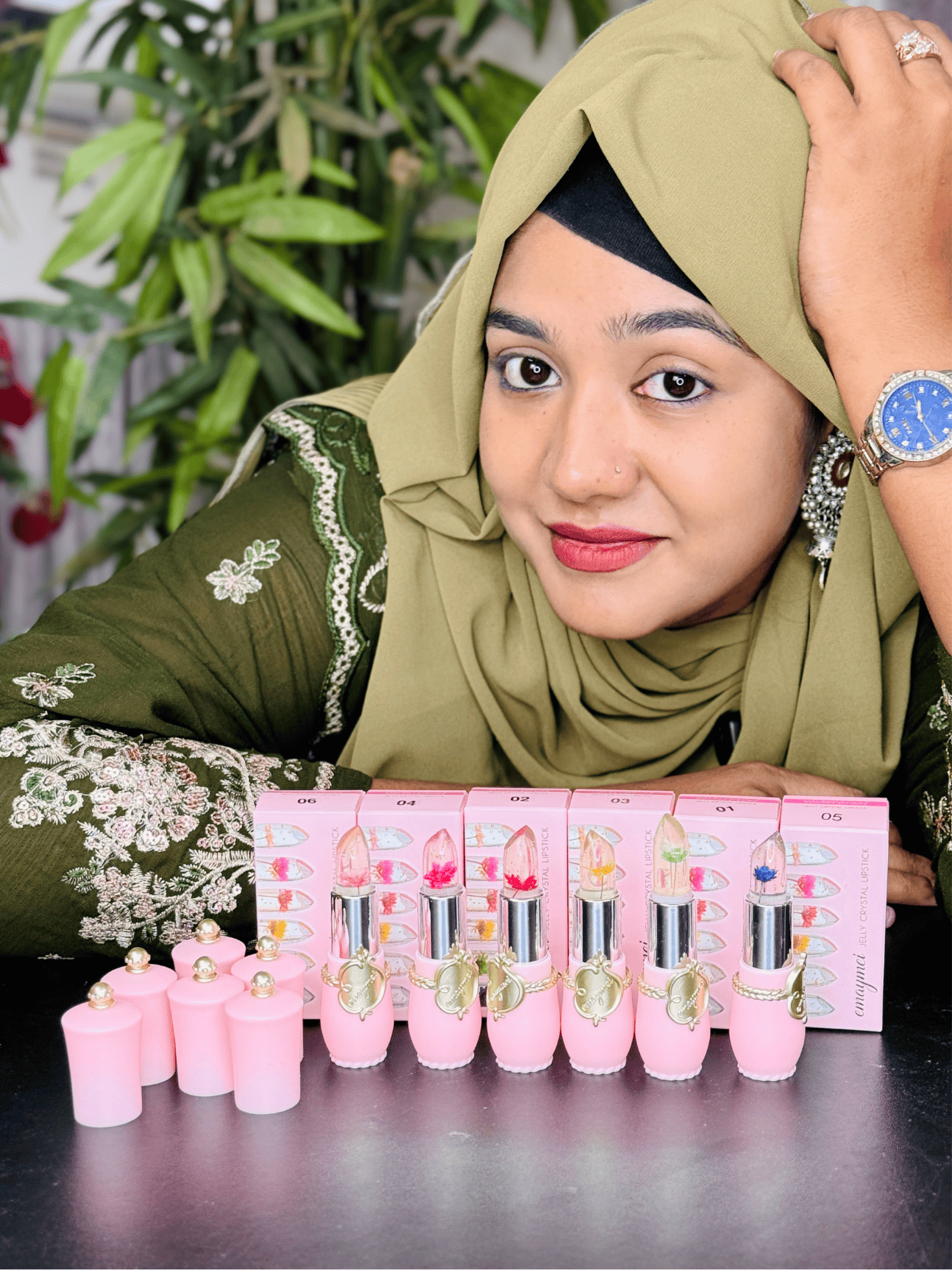 ( 6 পিস) Jelly Dried Flower Color Changing Lip Balm