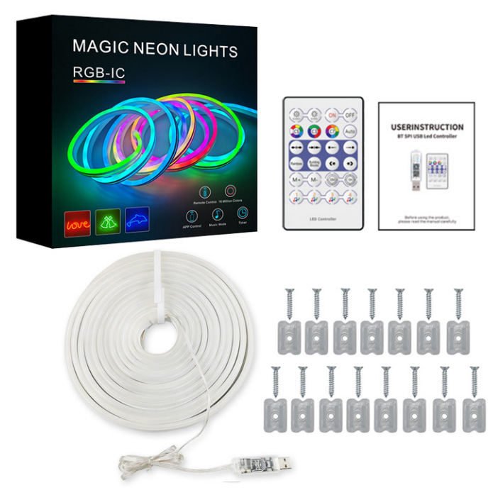 Waterproof RGB Neon Light Strip – Bluetooth Music & Remote Control IP67
